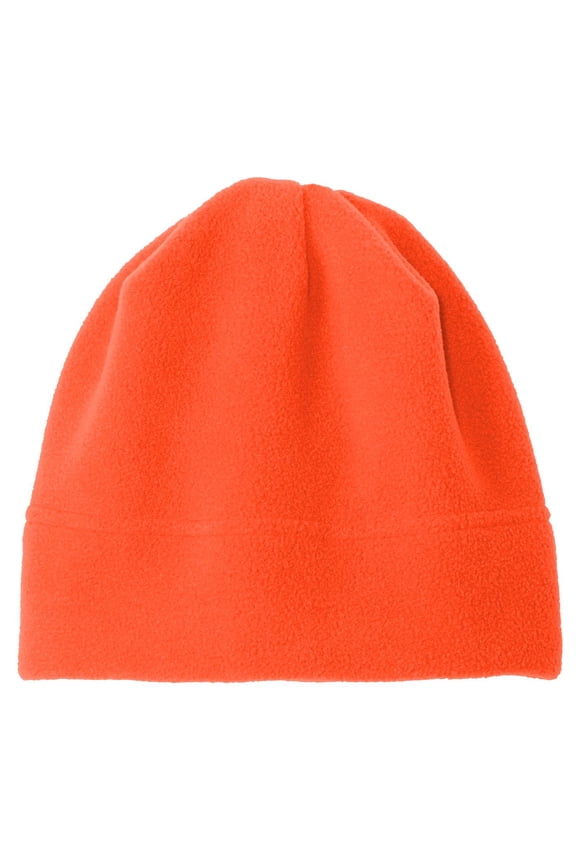 High Visibility Warm Plush Beanie Hat, Orange