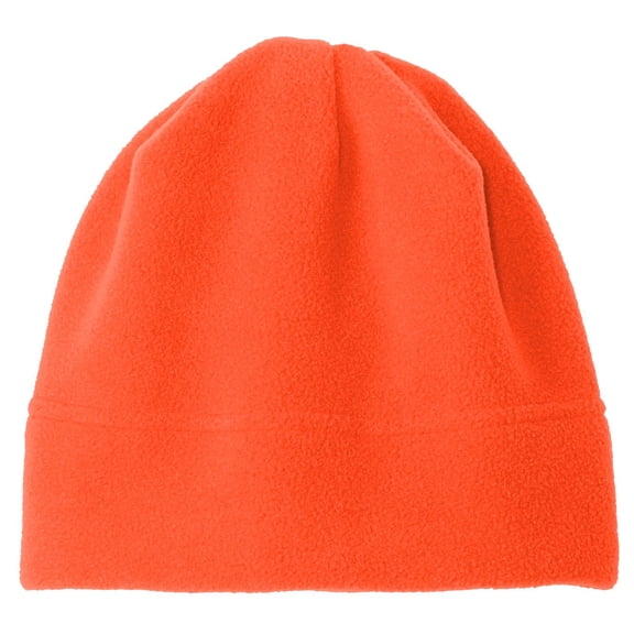 High Visibility Warm Plush Beanie Hat, Orange