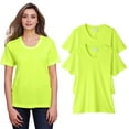 thumbnail image 1 of High Visibility Workwear Tee, 100% Polyester Hi Vis Women's Fusion ChromaSoft Performance T-Shirt (Safety Yellow 2 Pack, L), 1 of 7