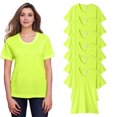 thumbnail image 1 of High Visibility Workwear Tee, 100% Polyester Hi Vis Women's Fusion ChromaSoft Performance T-Shirt (Safety Yellow 6 Pack, 2XL), 1 of 7