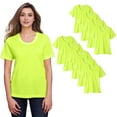 thumbnail image 1 of High Visibility Workwear Tee, 100% Polyester Hi Vis Women's Fusion ChromaSoft Performance T-Shirt (Safety Yellow 9 Pack, L), 1 of 7