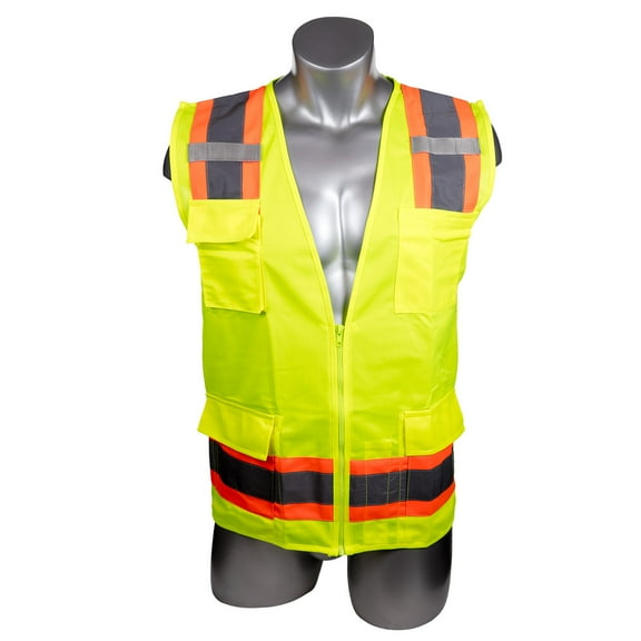 High Visibility Yellow Safety Surveyor Vest-Pack of 10 Safety-shirt-size: M