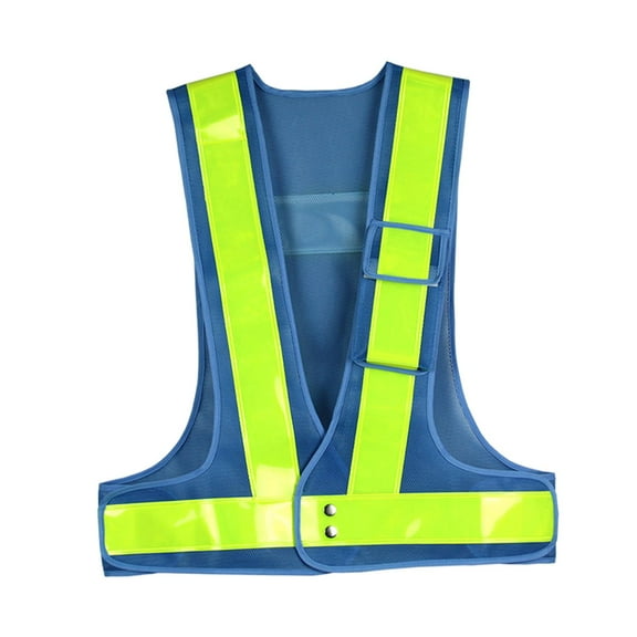 High Visible Reflective Safety Vest Breathable for Jogging Worker Volunteer Blue