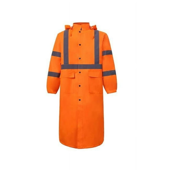High-Viz Class 3 Rain Coat, Orange - Medium