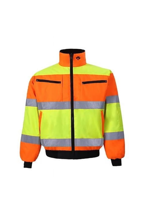High-Viz Class 3 Reversible Jacket, Lime & Orange - Large