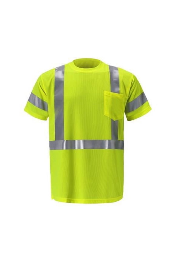 High-Viz Class 3 Short Sleeve Birdseye T-Shirt, Lime - 4XL