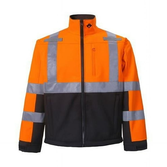 High-Viz Class 3 Softshell Jacket, Orange - Large