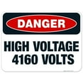 thumbnail image 1 of High Voltage 4160 Volts Sign, OSHA Danger Sign, 18x24 Aluminum, 1 of 1