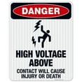 thumbnail image 1 of High Voltage Above Contact Will Cause Injury Or Death Sign, OSHA Danger Sign, (SI-3784) 24x30 Reflective Aluminum EGP, 1 of 1
