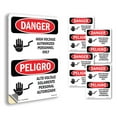 thumbnail image 1 of High Voltage Authorized Personnel Bilingual OSHA Danger Vinyl Decal Label 5 Inch x 3.5 Inch - 5 Pack, 1 of 6
