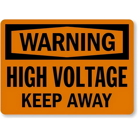 High Voltage Keep Away Sign - 8"x12" Vintage Metal Warning Sign for Home Farm Bar Coffee Shop Club, Electrical Zone, Power Station, Safety Alert
