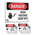 thumbnail image 1 of High Voltage Keep Out OSHA Danger Vinyl Decal Label 7 Inch x 5 Inch - 10 Pack, 1 of 6
