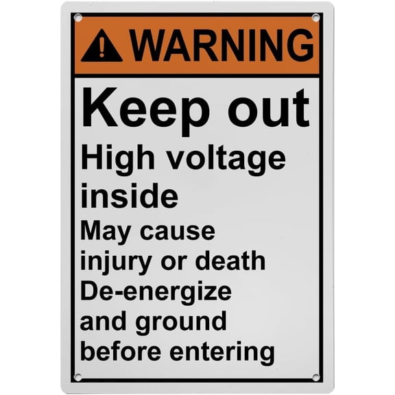 High Voltage Keep Out Sign, Industrial Electrical High Voltage Sign 8"x12" UV Resistant for Indoor Outdoor Workplace