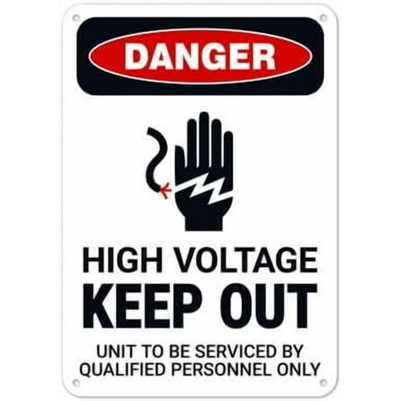 High Voltage Keep Out Unit To Be Serviced By Qualified Personnel Only OSHA Sign Facility Signs Metal Sign NO.27754 Metal Tin Sign 8x12 Inch - Clear Warning for Home & Business Use