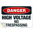 thumbnail image 1 of High Voltage No Trespassing Sign, OSHA Danger Sign, 10x7 Vinyl Sticker, 1 of 1