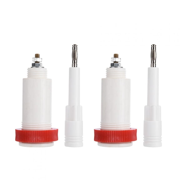 High Voltage Sockets and Banana Plug Connectors Set, 10kv 4mm Nickel-Plated Brass Interconnect Terminals Red and White (2.8 in / 71 mm)