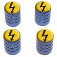 thumbnail image 1 of High Voltage Symbol Black on Yellow Tire Rim Wheel Aluminum Valve Stem Caps, Multiple Colors, 1 of 1