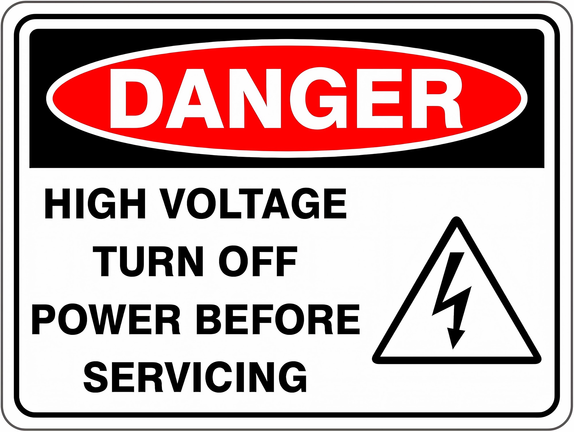 Please Off Power Sign High Voltage Turn Off Power Before Servicing Sign - 8