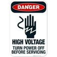thumbnail image 1 of High Voltage Turn Power Off Before Servicing Sign, OSHA Danger Sign, (SI-3792) 12x18 Aluminum, 1 of 1