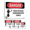 thumbnail image 1 of High Voltage Underground Cable OSHA Danger Vinyl Decal Label 24 Inch x 18 Inch - 5 Pack, 1 of 6