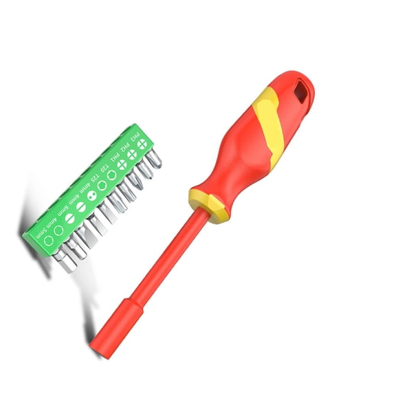 High Voltages Insulated Screwdriver Bit Set Electrician Tool Suitable for Various Dimensions Repair Multiple Screw Types