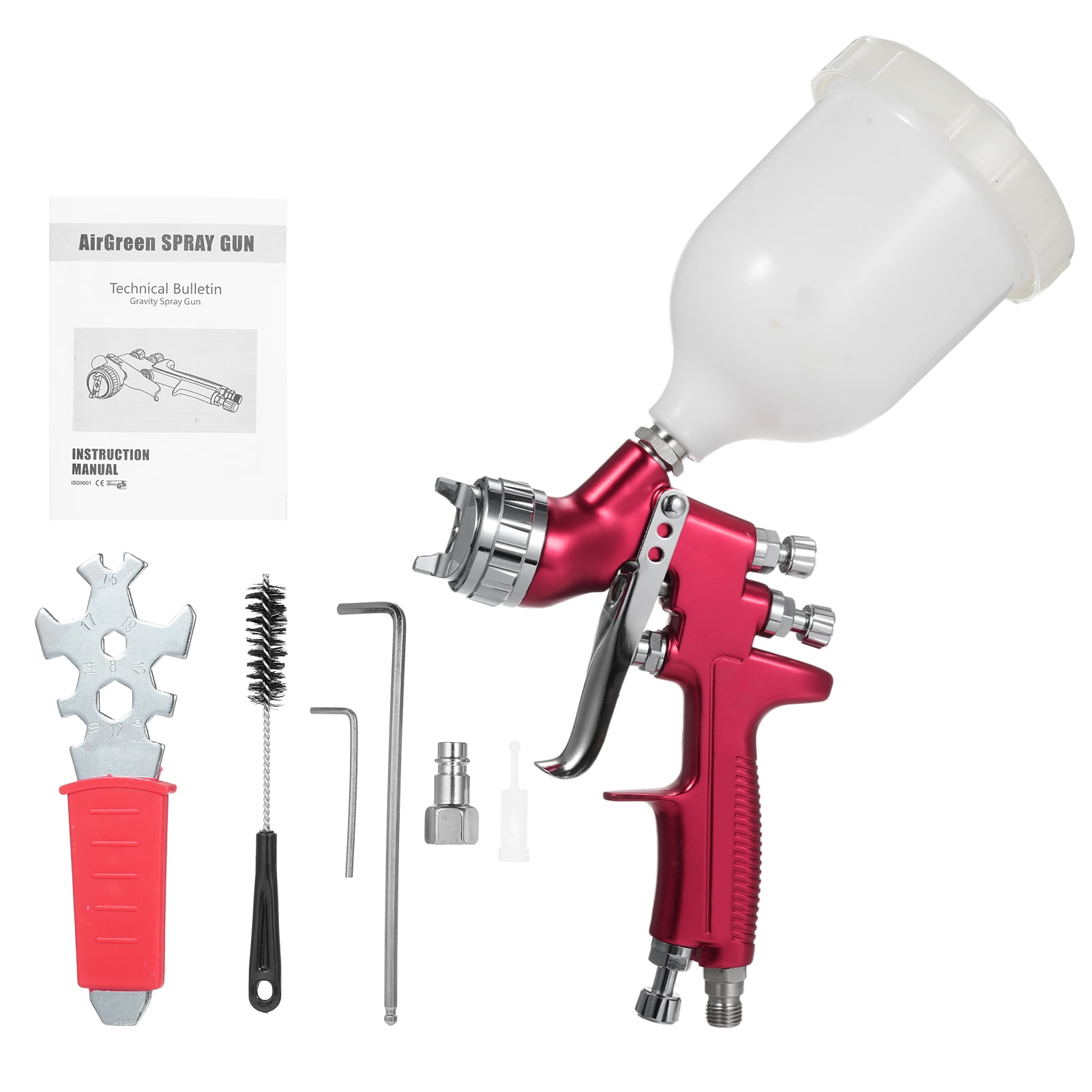 High Volume Low Pressure Paint Sprayer Set Gravity Feed Air Spray Gun