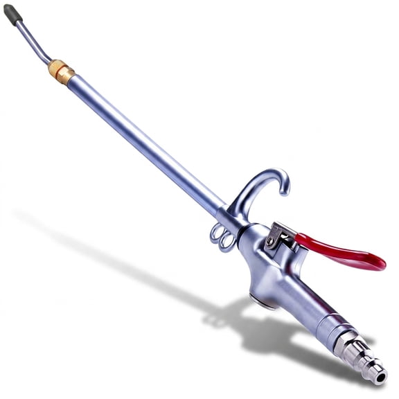 High Volume Powerful Industrial Air Blow Gun, 17-26 Inch Extensible Stainless Steel Air Flow Nozzle, Pneumatic Air Compressor Accessories Tool, Dust Air Blower Gun with 360 Degree Swivel Hook
