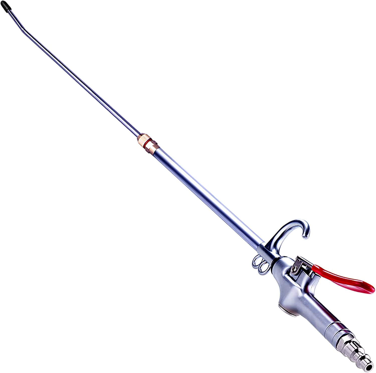 High Volume Powerful Industrial Air Blow Gun, 17-26 Inch Extensible Stainless Steel Air Flow Nozzle, Pneumatic Air Compressor Accessories Tool, Extended Dust Air Blower Gun with 360 Degree Swivel