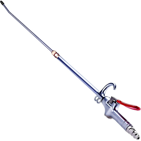 High Volume Powerful Industrial Air Blow Gun, 17-26 Inch Extensible Stainless Steel Air Flow Nozzle,Pneumatic Air Compressor Accessories Tool, Extended Dust Air Blower Gun with 360 Degree Swivel Hook