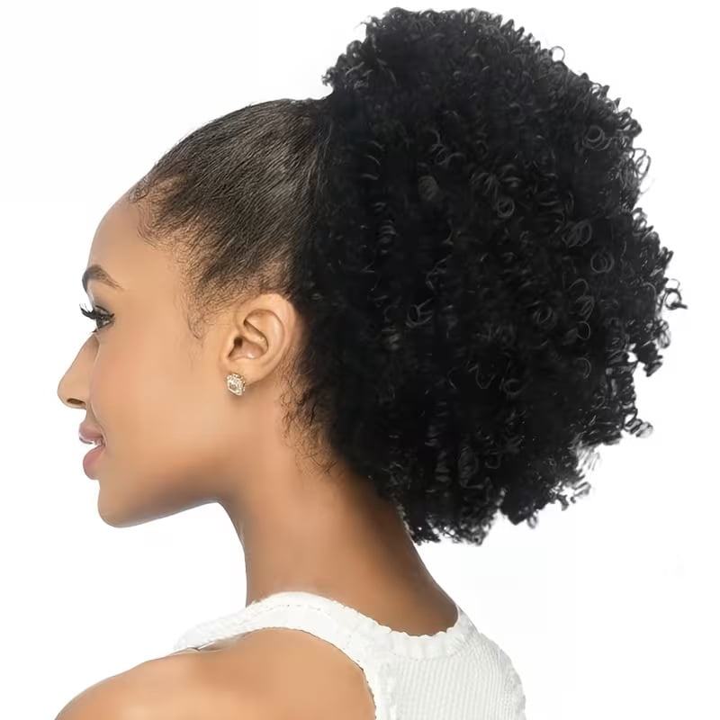 High Voluminous Ponytail Short Curly Hair Bun - Elegant curly bun hair piece for every occasion