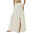 thumbnail image 1 of High Waist A-Form Maxi Skirt with Slit, 1 of 6