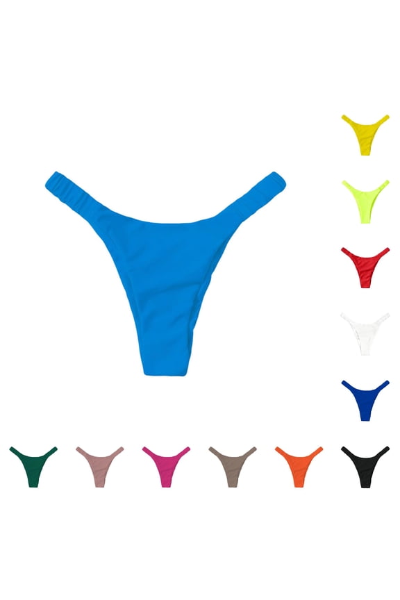 High Waist Bikini Swim Bottoms for Adjustable Side Ties Double Solid Color Coverage Swimwear Sheer Mesh Panties Candy Panties for Women Panties for Women Bikini Brief Briefs for Women plus