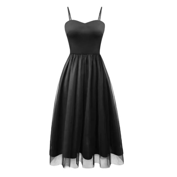 High Waist Black Sleeveless Dress: Retro Style with Modern Elegance