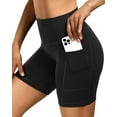 thumbnail image 1 of High Waist Black Yoga Running Compression Biker Shorts for Workouts Exercise with 3 Pockets, 1 of 6