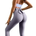 thumbnail image 1 of High Waist Bow-Tie Yoga Pants for Women, Buttery Soft Peach Lift Leggings, Scrunch Butt Seamless Workout Tights, Stretchy Slimming Gym Activewear, 1 of 7