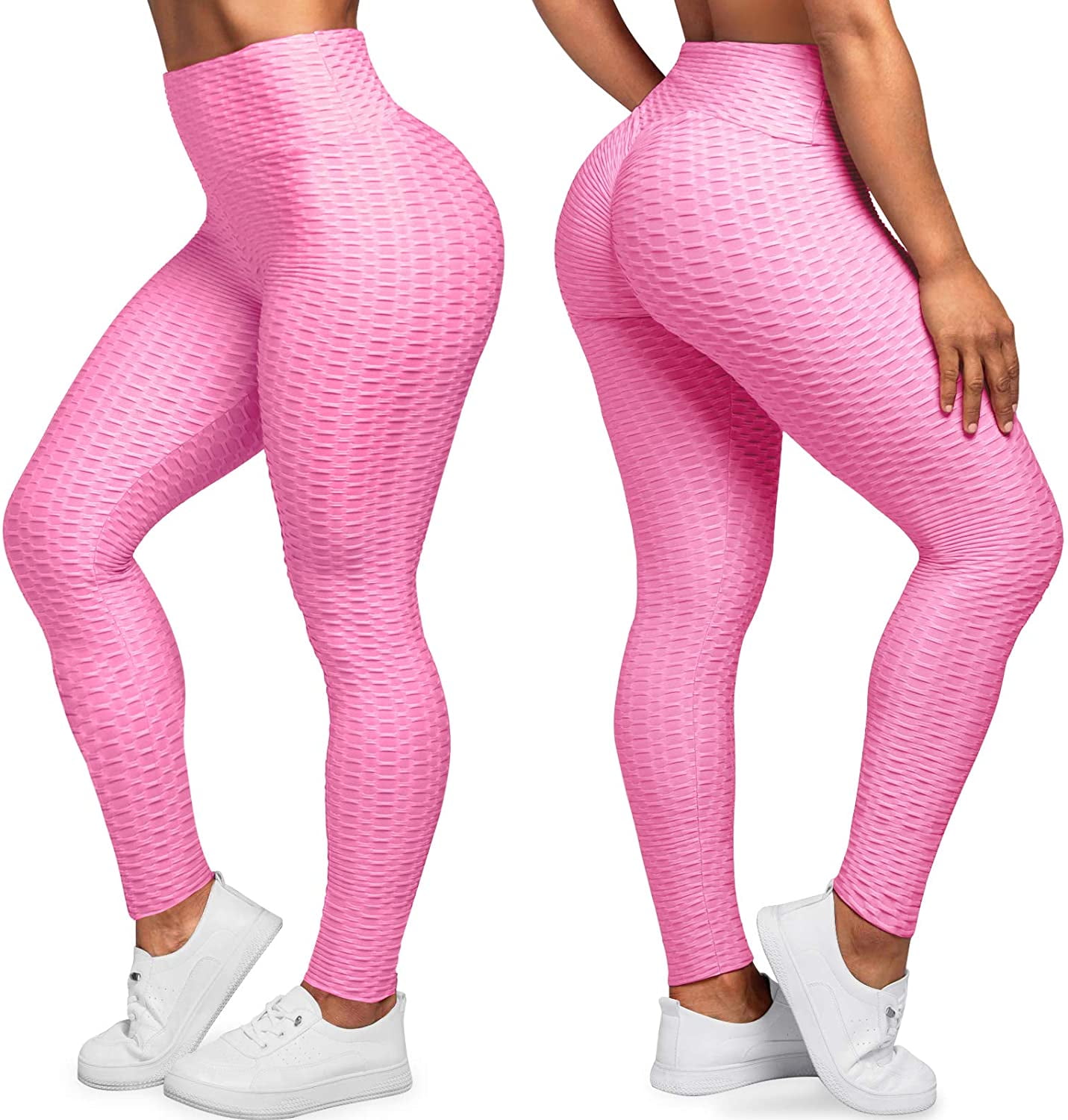 Women High Waist Yoga Pants Honeycomb Anti-Cellulite Sport Scrunch Butt  Leggings | eBay