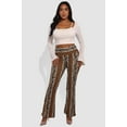 thumbnail image 1 of High Waist Buttery Soft Flare Palazzo Pants - Yellow, White, Greenish Blue, Burgundy Boho Print, 1 of 9