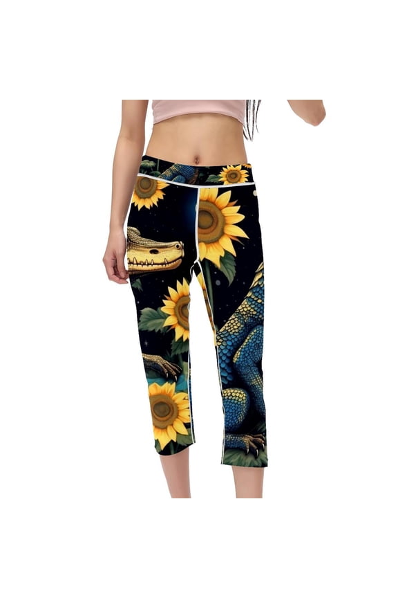 High Waist Capris Compression Leggings for Women, Gym Leggings, Yoga Leggings, Women's Printed Running Fitness Yoga Pants Non-See-Through