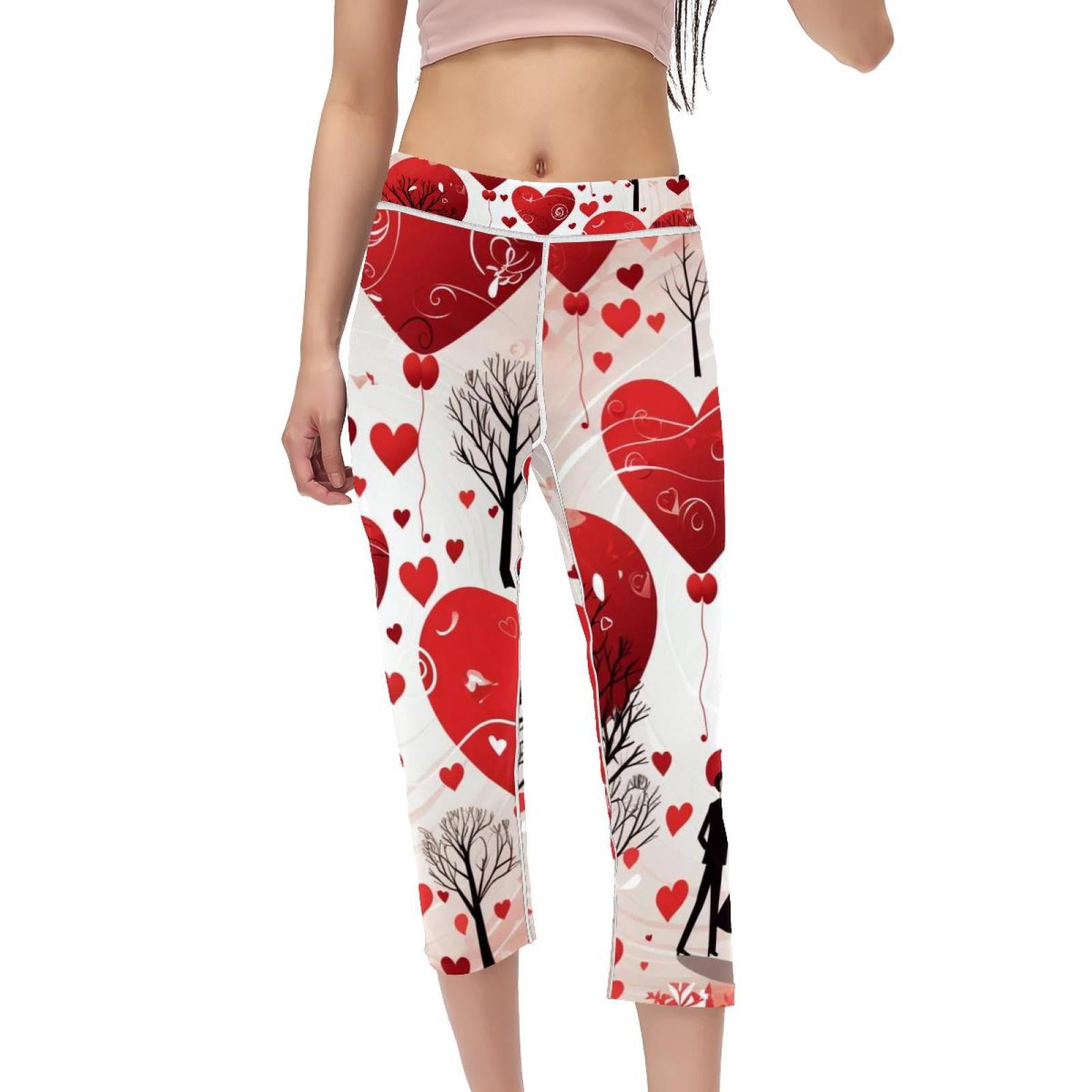 High Waist Capris Gym Pants Women's Leggings Not SeeThrough Printed