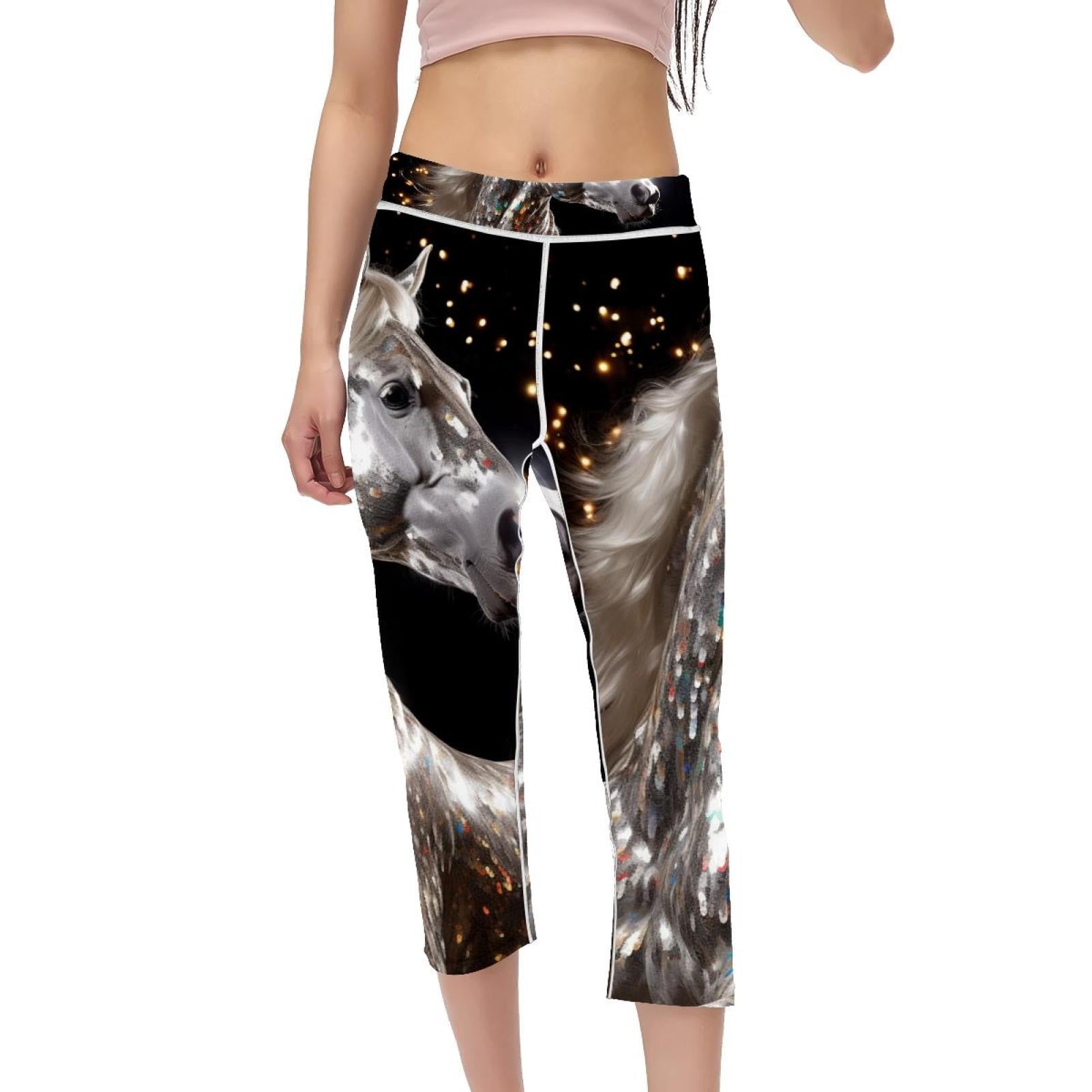 High Waist Capris Not SeeThrough Printed Yoga Leggings Women Running