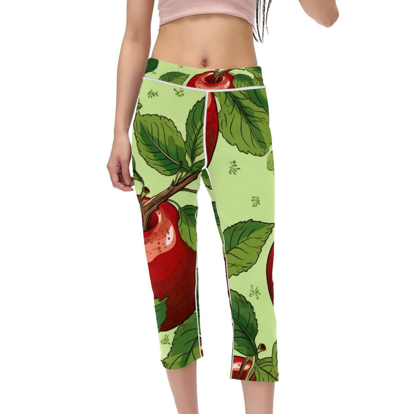 High Waist Capris Not SeeThrough Printed Yoga Pants Women Gym Leggings