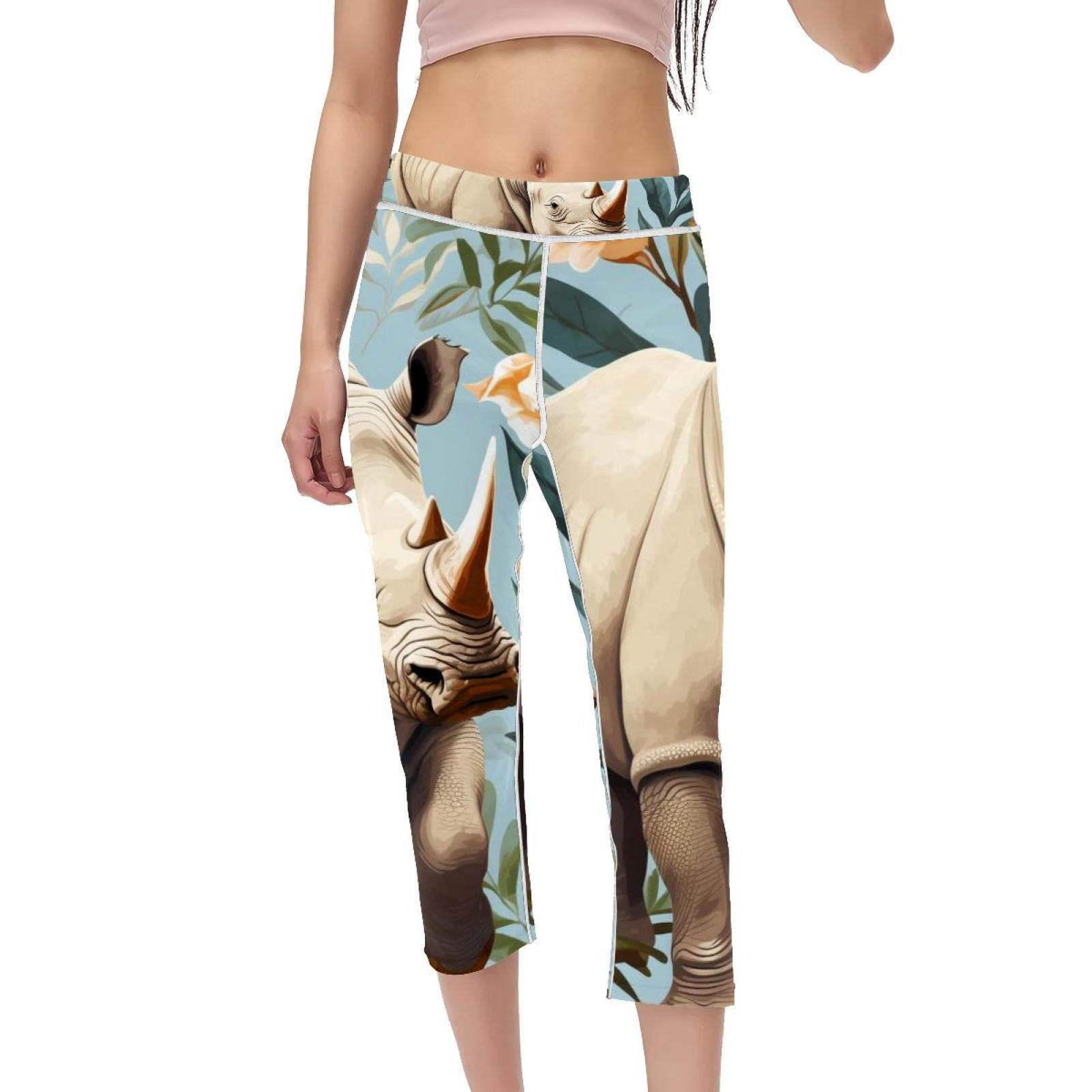 High Waist Capris Not SeeThrough Printed Yoga Pants Women Leggings for