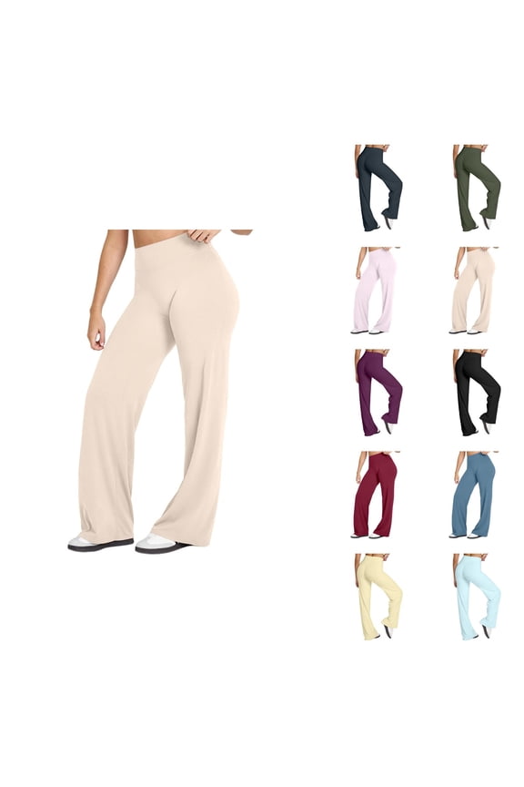 High Waist Casual Pants With Lifting Soft Stretchy Comfy Trousers For Yoga Gym Workout Athletic Wear Women'S Capri Pants Casual