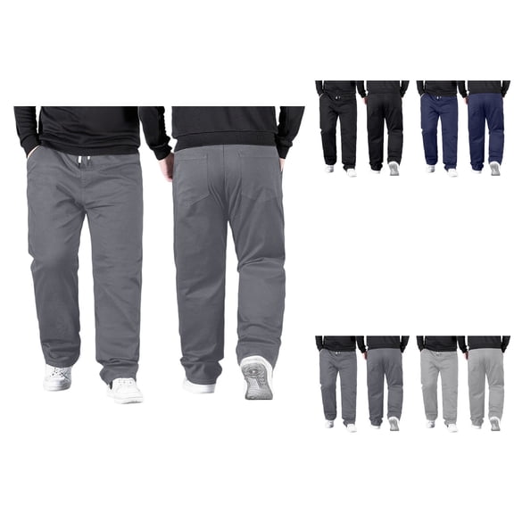 High Waist Casual Pants with Stretch Comfort Fit, Big and Tall Elastic Waistband, Loose Straight Leg Trousers for Summer & Fall/Winter Wear