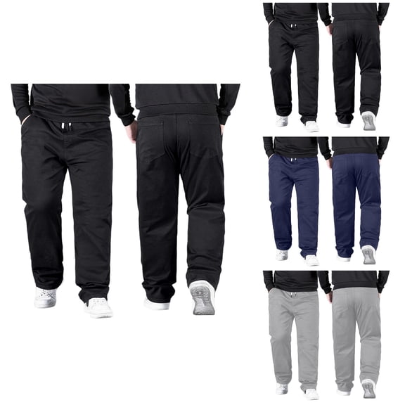 High Waist Casual Pants with Stretch Comfort Fit, Big and Tall Elastic Waistband, Loose Straight Leg Trousers for Summer & Fall/Winter Wear