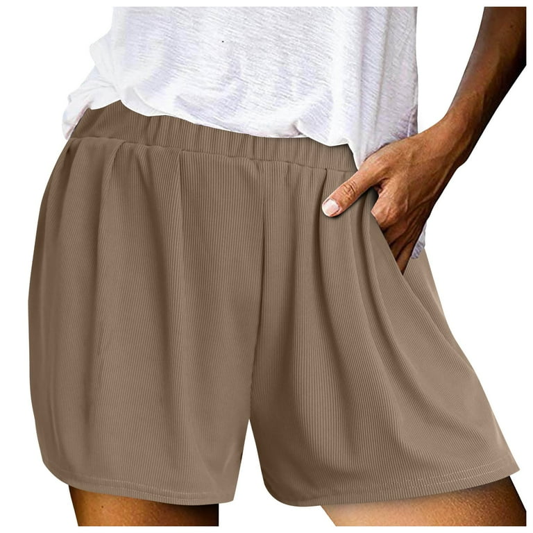 High Waist Casual Shorts for Women Cotton Short with Pockets and Elastic Waist Soft Performance Gym Womens Athletic Shorts Size XS Walmart