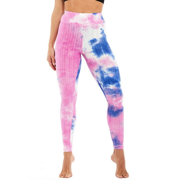 High Waist Casual Yoga Sports Workout Tie Dye Tights Leggings Trouser Pants For Women Print Jogging Running Sports Gym Fitness Leggings Sweat Pants For Ladies