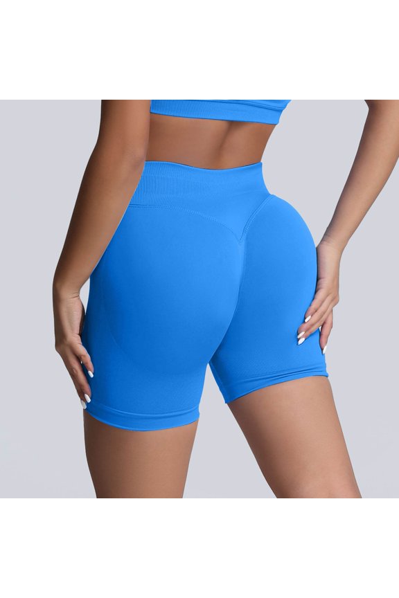 High Waist Control Workout Shorts for Lifting and All Day Comfort with Side Pockets for Yoga Running and Training, XS, Dark Blue