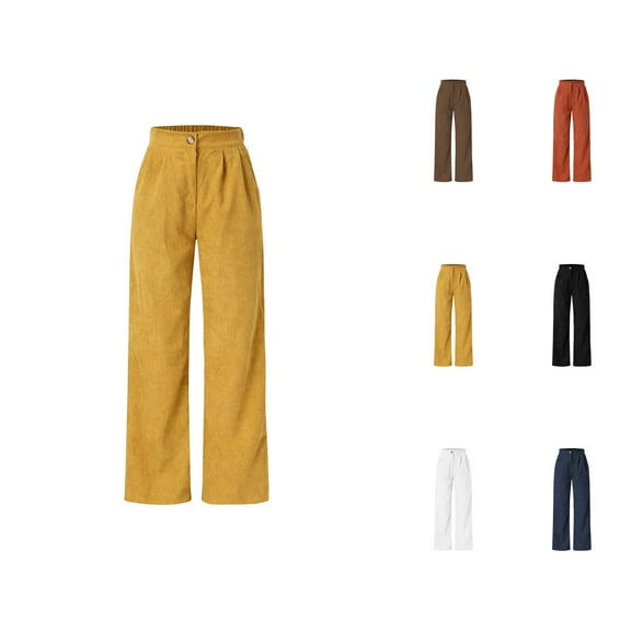 High Waist Cord Wide Leg Pants Straight Trousers Women Big Size Corduroy Pants Summer Pants For Woman