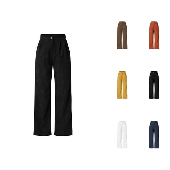 High Waist Cord Wide Leg Pants Straight Trousers Women Big Size Corduroy Pants Women'S Pants